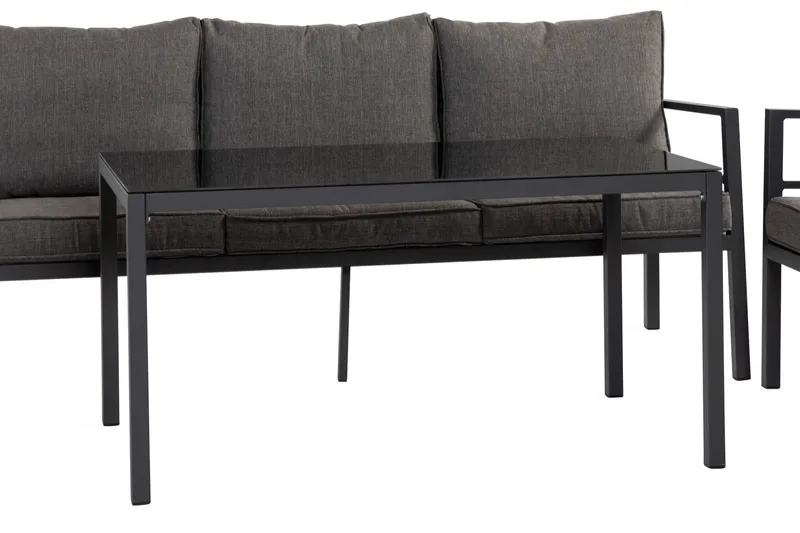Ariany Soffgrupp - Svart / Gråa dynor - Products - Utemöbler & utemiljö - Loungemöbler - Loungeset & loungegrupp