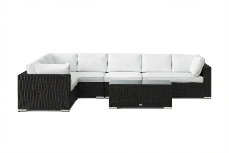 Bahamas L-formad utesoffa höger, 7-sits med bord - Svart - Products - Utemöbler & utemiljö - Loungemöbler - Loungeset & loungegrupp