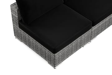 Bahamas U-formad utomhus loungegrupp med öppet avslut, 9-sits med bord och hylla - Grå - Products - Utemöbler & utemiljö - Loungemöbler - Loungeset & loungegrupp