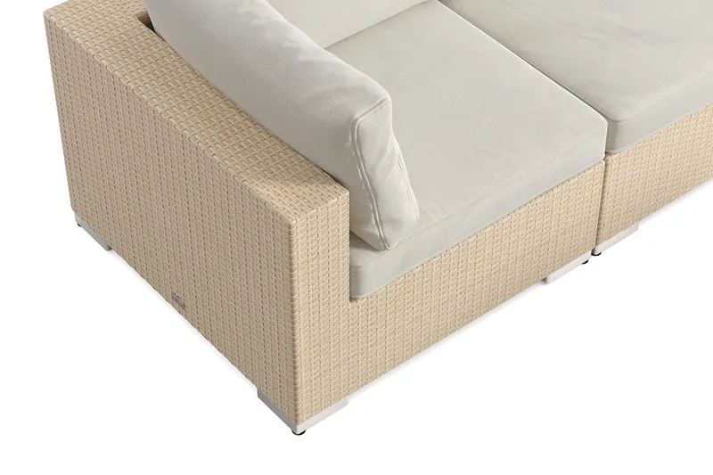 Bahamas utesoffa 3-sits med bord och hylla - Beige - Products - Utemöbler & utemiljö - Loungemöbler - Loungeset & loungegrupp
