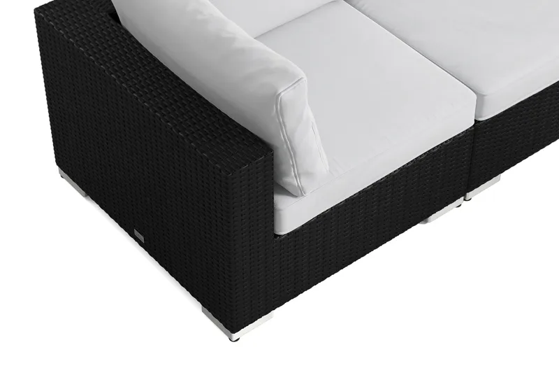 Bahamas utomhus hörnsoffa 7-sits vändbar och bord med hylla - Svart - Products - Utemöbler & utemiljö - Loungemöbler - Loungeset & loungegrupp