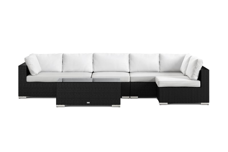 Bahamas utomhus loungegrupp 6-sits med vändbar schäslong och bord - Svart - Products - Utemöbler & utemiljö - Loungemöbler - Loungeset & loungegrupp