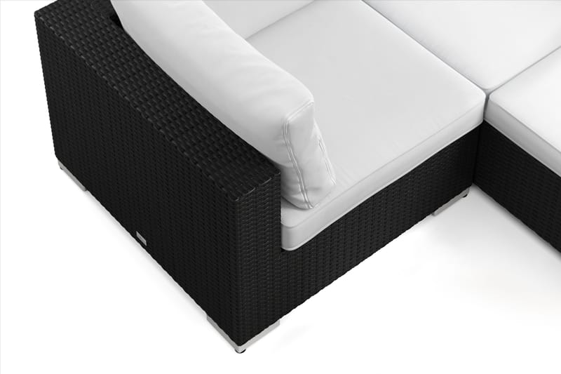 Bahamas utomhus U-soffa 7-sits vändbar divan med öppet avslut och bord med hylla - Svart - Products - Utemöbler & utemiljö - Loungemöbler - Loungeset & loungegrupp