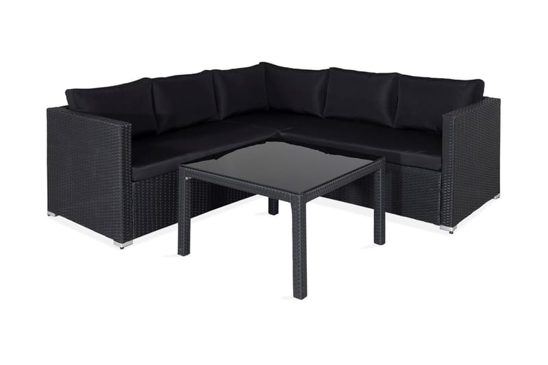 Kuba Loungegrupp Utomhus med Dynor - Svart - Products - Utemöbler & utemiljö - Loungemöbler - Loungeset & loungegrupp