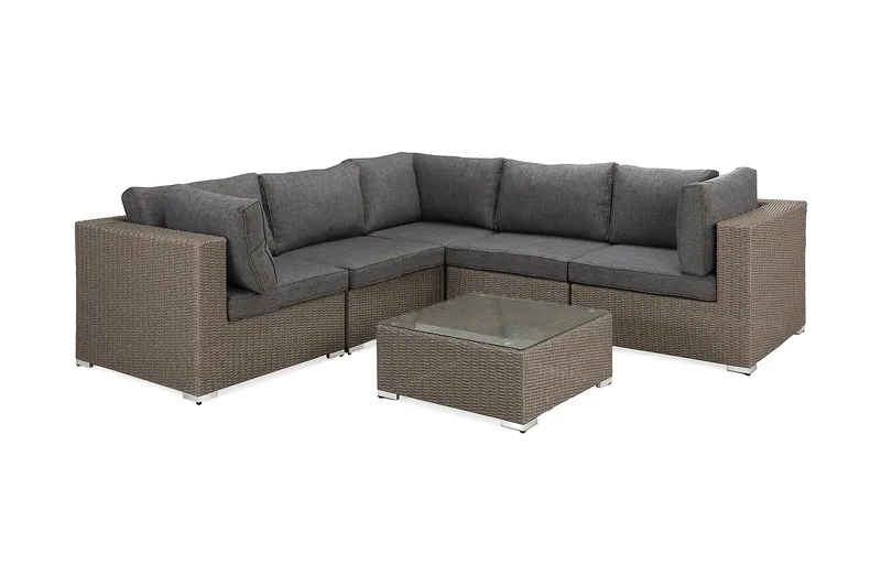 Marcus Loungegrupp - Brun / Sand / Gråa dynor - Products - Utemöbler & utemiljö - Loungemöbler - Loungeset & loungegrupp