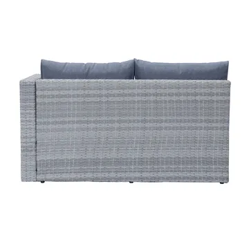 Mendoza l-formad 4-sits soffgrupp i konstrotting för altan och terrass - Grå / Blåa dynor - Products - Utemöbler & utemiljö - Loungemöbler - Loungeset & loungegrupp