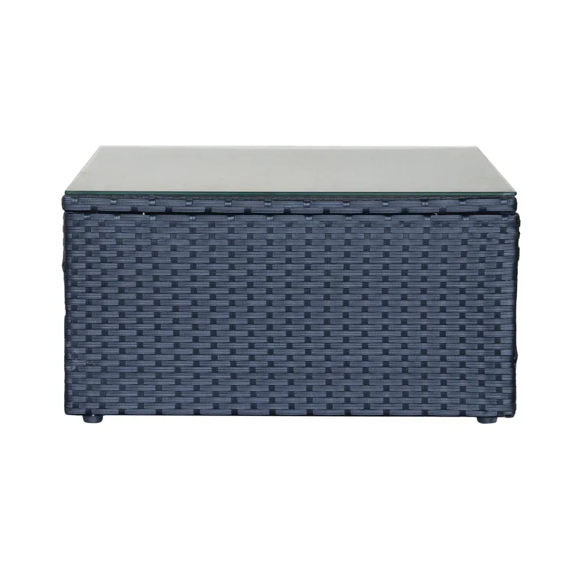 Mendoza l-formad 4-sits soffgrupp i konstrotting för altan och terrass - Svart / Vita dynor - Products - Utemöbler & utemiljö - Loungemöbler - Loungeset & loungegrupp