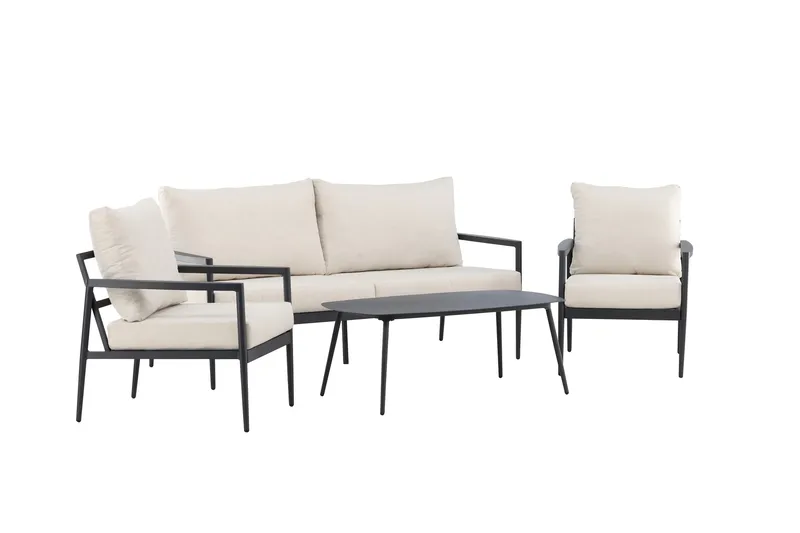 Taromina Soffgrupp Utomhus 4-sits - Svart/Beige - Products - Utemöbler & utemiljö - Loungemöbler - Loungeset & loungegrupp