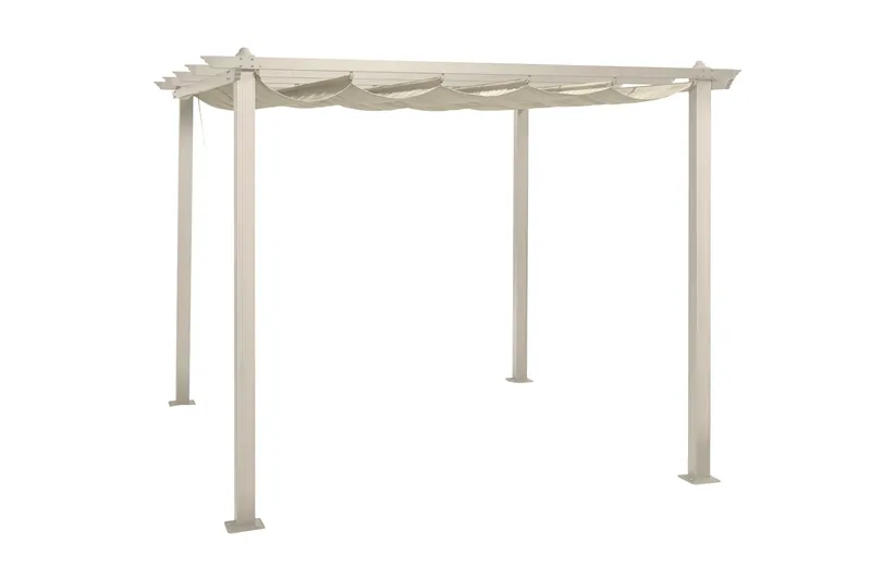 Porto Pergola 3x3 m i aluminium med tak för solskydd - Beige - Products - Utemöbler & utemiljö - Solskydd - Pergola