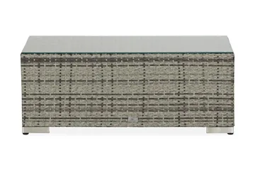 Bahamas Loungbord och Soffbord Utomhus 113 cm Konstrotting Glas - Grå - Products - Utemöbler & utemiljö - Utebord & trädgårdsbord - Loungebord & soffbord utomhus