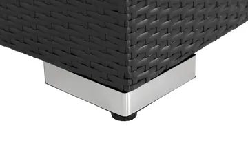 Bahamas Loungbord och Soffbord Utomhus 113 cm Konstrotting Glas - Svart - Products - Utemöbler & utemiljö - Utebord & trädgårdsbord - Loungebord & soffbord utomhus