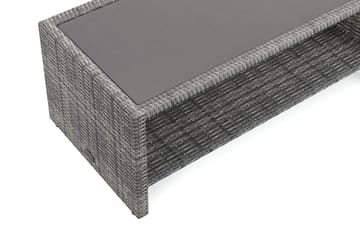 Bahamas Soffbord med hylla Utomhus 113 cm Konstrotting - Grå - Products - Utemöbler & utemiljö - Utebord & trädgårdsbord - Loungebord & soffbord utomhus
