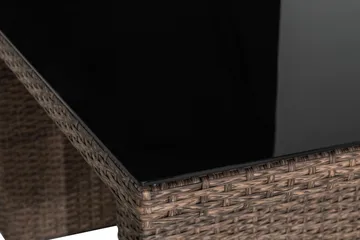 James Utebord 85x145 cm – Matbord utomhus i konstrotting med bordsskiva i Glas - Sand Brun - Products - Utemöbler & utemiljö - Utebord & trädgårdsbord - Matbord utomhus