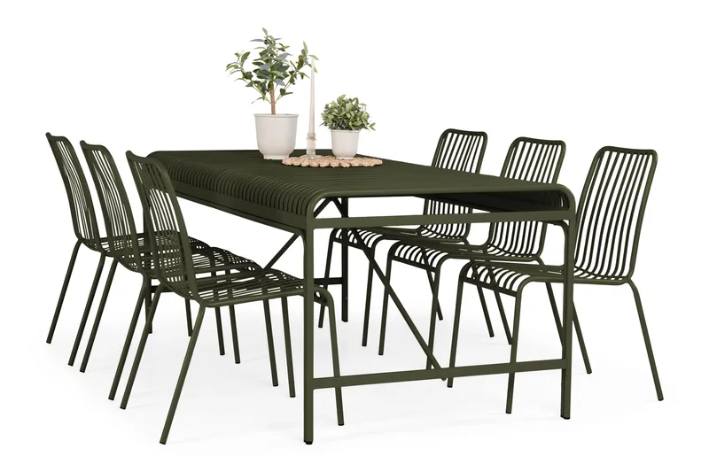 Jarva Rektangulärt Matbord Utomhus 90x200 cm i Metall - Grön - Products - Utemöbler & utemiljö - Utebord & trädgårdsbord - Matbord utomhus
