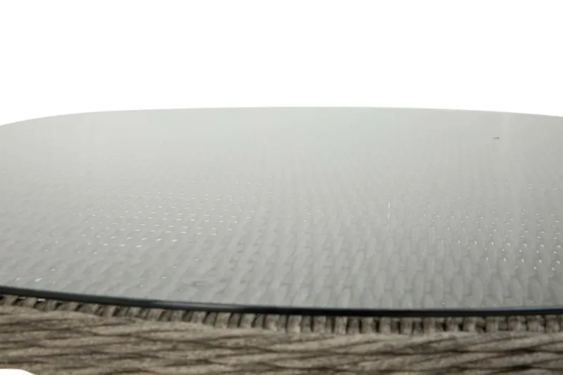 Marcus Stort Runt Matbord Utomhus 140 cm – Utebord i konstrotting med glasskiva för Uteplats och Trädgård - Grå - Products - Utemöbler & utemiljö - Utebord & trädgårdsbord - Matbord utomhus