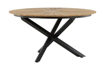 Mexico Matbord Utomhus Rund 140 cm Brun/Svart - Venture Home - Products - Utemöbler & utemiljö - Utebord & trädgårdsbord - Matbord utomhus