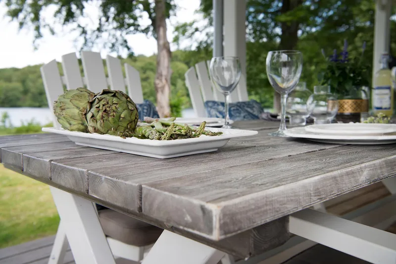 Shabby Chic Matbord Utomhus 195x86 cm Grå/Vit - Hillerstorp - Products - Utemöbler & utemiljö - Utebord & trädgårdsbord - Matbord utomhus