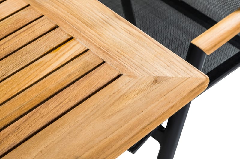 Las Vegas Matgrupp Utomhus Las Vegas 220-280 + 6 Positionsstol Lyx - Svart Teak - Products - Utemöbler & utemiljö - Utegrupp - Matgrupp utomhus