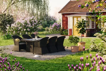 Marcus Matgrupp Utomhus 200 + 6 Light Fåtöljer m Dyna - Svart - Products - Utemöbler & utemiljö - Utegrupp - Matgrupp utomhus