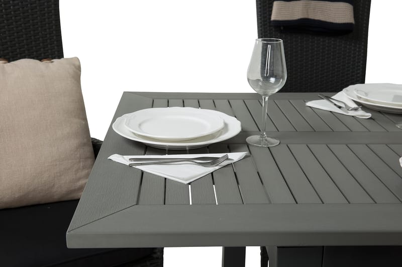 Monaco Matgrupp Utomhus 152-210 + 6 Jenny Ställbar Fåtölj - Svart - Products - Utemöbler & utemiljö - Utegrupp - Matgrupp utomhus