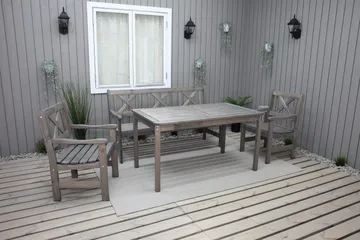 Olivo Matgrupp Utomhus + 2 Utestolar + Bänk Utomhus - Grå - Products - Utemöbler & utemiljö - Utegrupp - Matgrupp utomhus