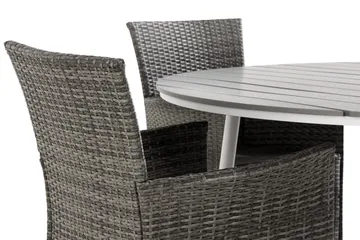 Tunis Matgrupp Utomhus 140 Rund + 4 Thor Fåtölj - Vit/Grå - Products - Utemöbler & utemiljö - Utegrupp - Matgrupp utomhus