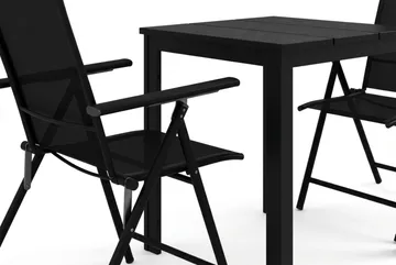 Tunis utomhus caféset 70x70 cm med 2 Sanna positionsstolar - Svart/Svart - Products - Utemöbler & utemiljö - Utegrupp - Cafegrupp & cafeset