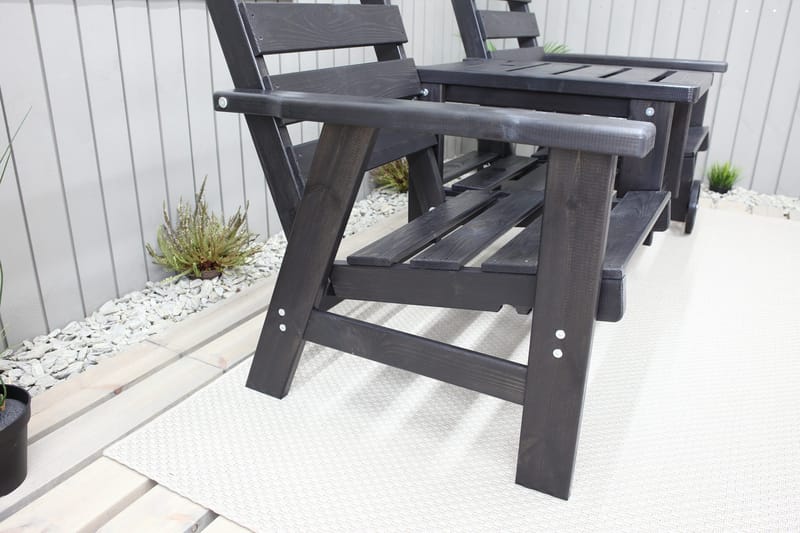 KIngdom Utebänk 177 cm - Svart - Products - Utemöbler & utemiljö - Utesoffa - Trädgårdsbänk & utebänk