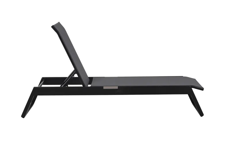 Monaco Solsäng med justerbar rygg i aluminium grå textil - Svart - Products - Utemöbler & utemiljö - Utestol & trädgårdsstol - Solsäng & solvagn