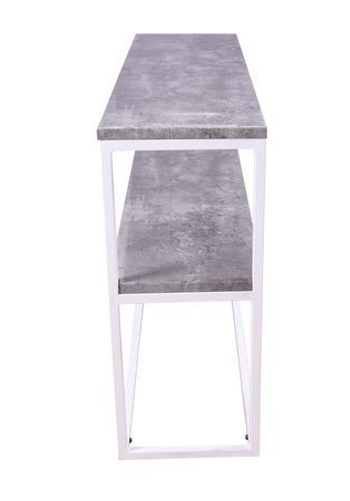 Charlotte konsolbord 110x 30 cm - Imiteret beton/hvid