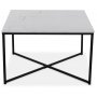 Maryland sofabord 75x75 cm - Hvid gte Marmor / Sort understel