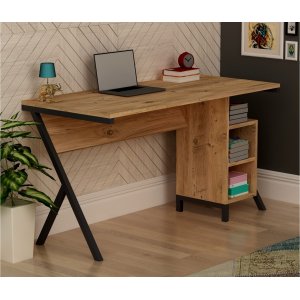 Nero skrivebord 120 x 50 cm - Valnd/sort