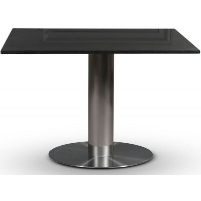 SOHO spisebord 90x90 cm - Brstet aluminium / Sort granit