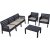 Lara loungegruppe med 3-personers sofa, 2 lnestole og bord - antracit