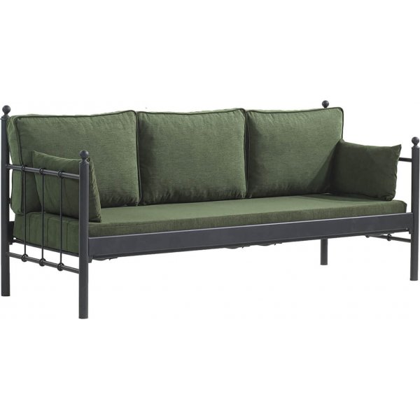 Lalas 3-personers udendrs sofa - Sort/grn