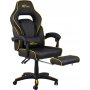 Canyon gaming stol med fodsttte - Sort PU/gul
