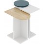 Mund bord 51 x 13 cm - Hvid/eg/turkis