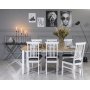 Fr spisebordsst: Bord 180 cm inkl. 6 stk. Ms stole - Hvid / Eg
