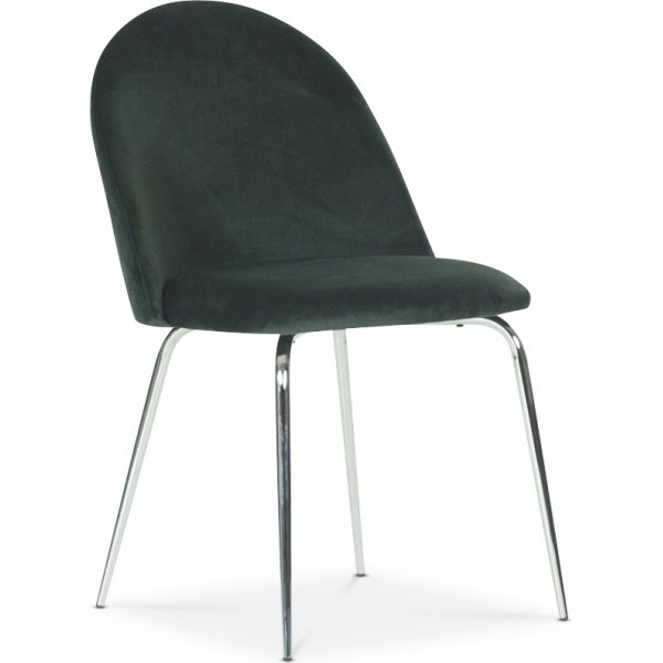 Plaza velvet stol - Grn / Krom
