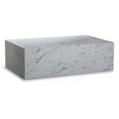 Sten sofabord 100 x 60 cm - Hvid marmor (laminat)
