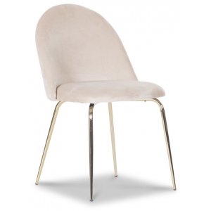 Giovani Velvet stol - Lys beige/messing