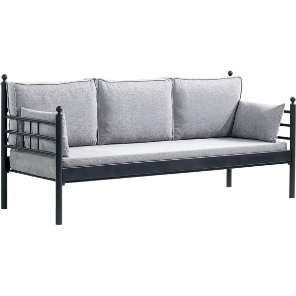 Manyas 3-personers udendrs sofa - Sort/fume