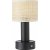 Tiara genopladelig bordlampe - Sort/rattan - 24 cm