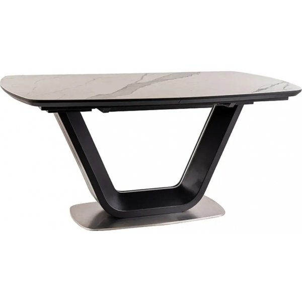 Bumbi spisebord 160-220 cm - Hvid/sort