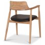 Caraca stol i teak - Sort PU