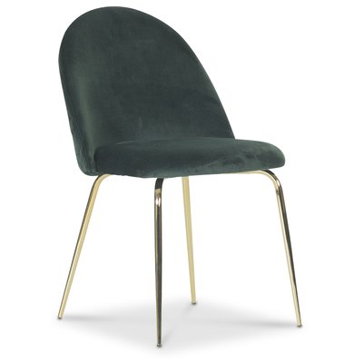 Plaza velvet stol - Grøn / Messing