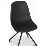 Omni spisegruppe, rundt spisebord 130 cm inkl. 4 bro drejelige sorte stole - Sortbejdset eg