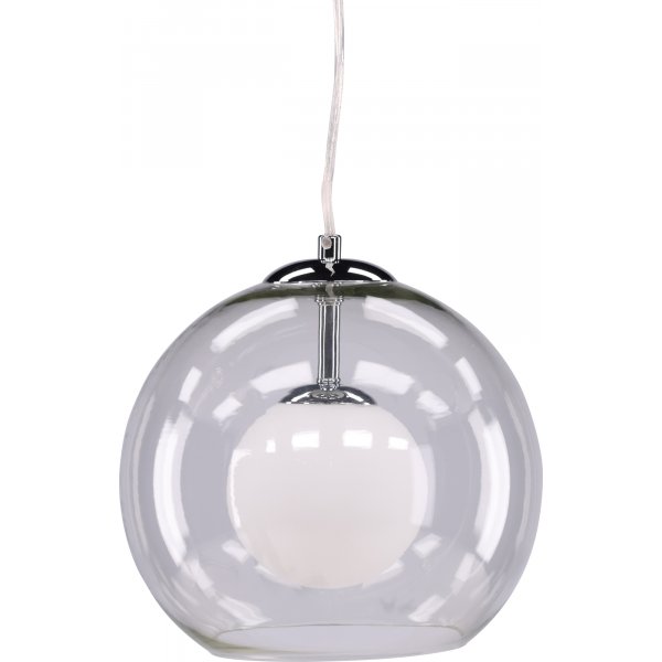 Roche loftlampe - Gennemsigtig/krom/hvid