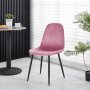 Rosvik spisegruppe, spisebord med 4 stk. Carisma Fljlsstole - Hvid/Rosa + 4.00 x Servietringe
