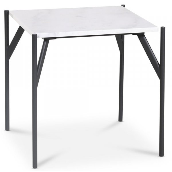 Accent sofabord 50 - Hvid marmor / Sort